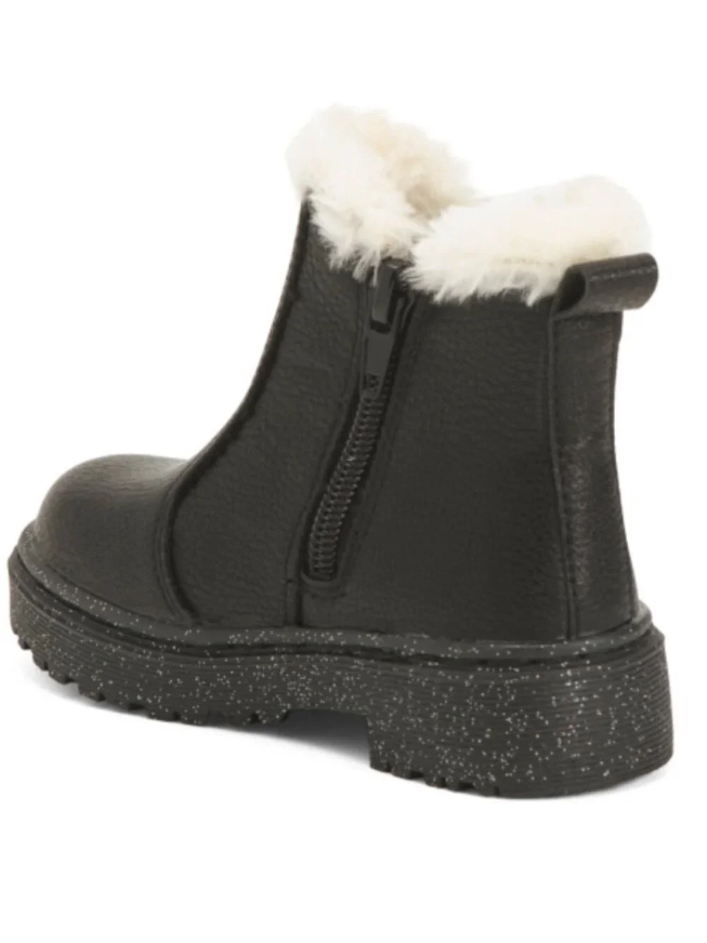 NWT SINCERELY JULES Lil Heather Glitter Sole Chelsea Black Boots Girls (Toddler)